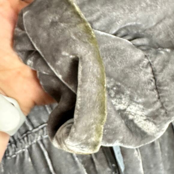 J.JILL crushed Velvet Tunic Blazer Womans Petite Small Silver‎ Pewter - Picture 7 of 10